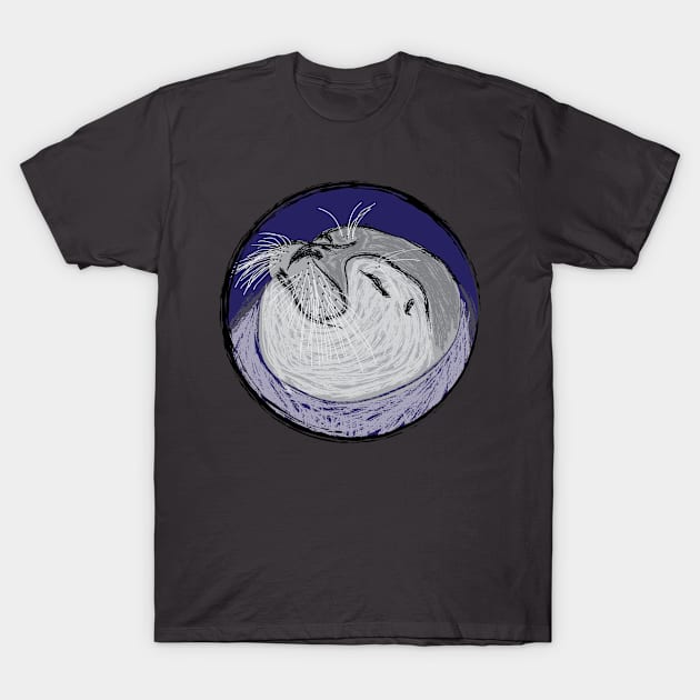 Artwork of a Happy Seal T-Shirt by JDHegemann